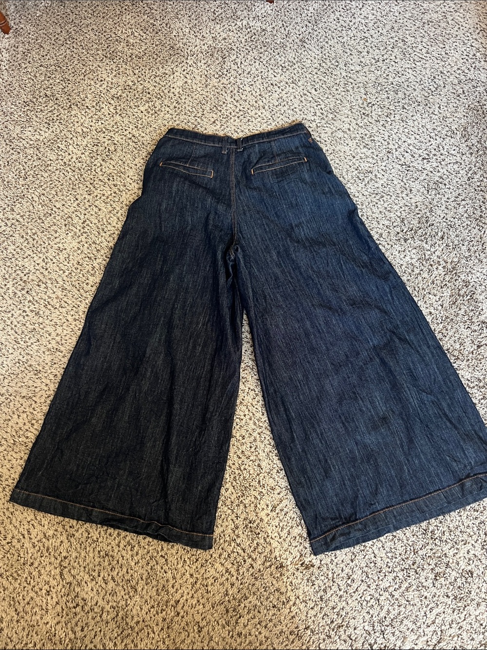 VGUC Pilcro Anthropologie Seamed Flounce High Rise Wide Leg Jeans. Size 30 - Picture 8 of 13